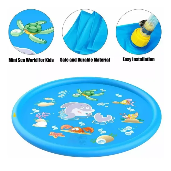 Piscina alfombra lanza agua 170 cm para niños y bebés - Imagen 4