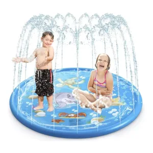 Piscina alfombra lanza agua 170 cm para niños y bebés