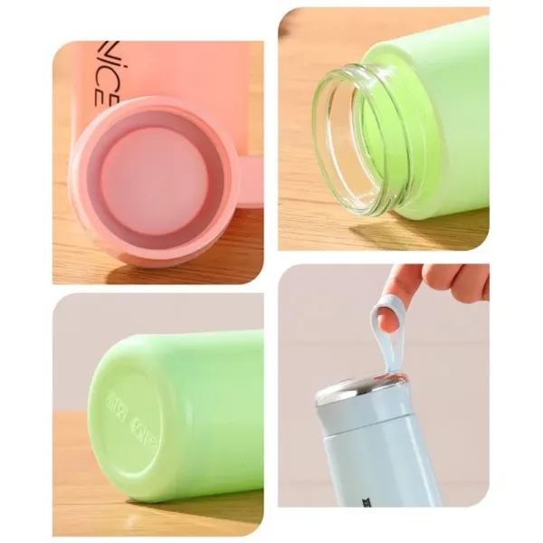 Taza de vidrio portátil, termo de 400ml - Imagen 3