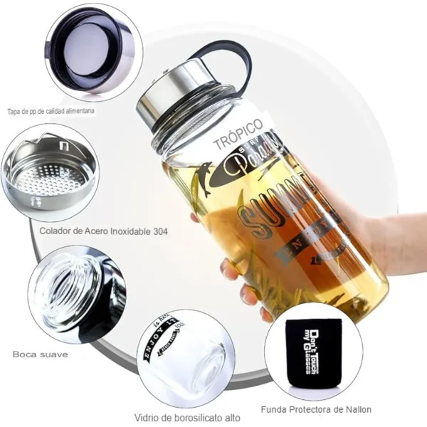 Termo Tapa de Acero + Vidrio + 1000ML - Imagen 2