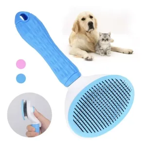 Cepillo Removedor de Pelo Mascotas con Botón | Cepillo Autolimpiante
