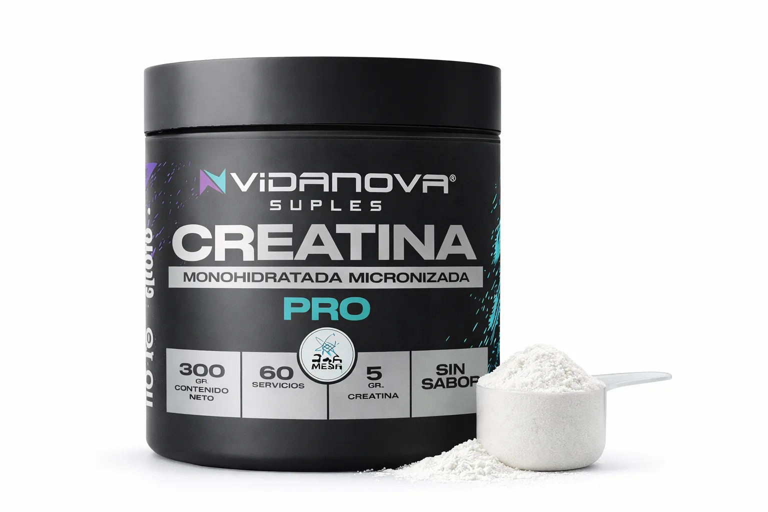 Creatina Monohidratada 300g 200 Mesh Vidanova Suples
