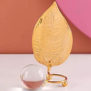Decoración Hogar Moderna Bola Cristal Hoja de Oro