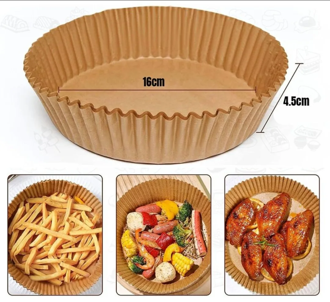 Papel para Freidora de Aire 16cm (100 Unidades) Antiadherente - Imagen 2