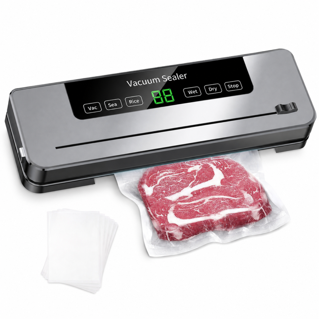 Selladora al vacío táctil para alimentos con pantalla digital