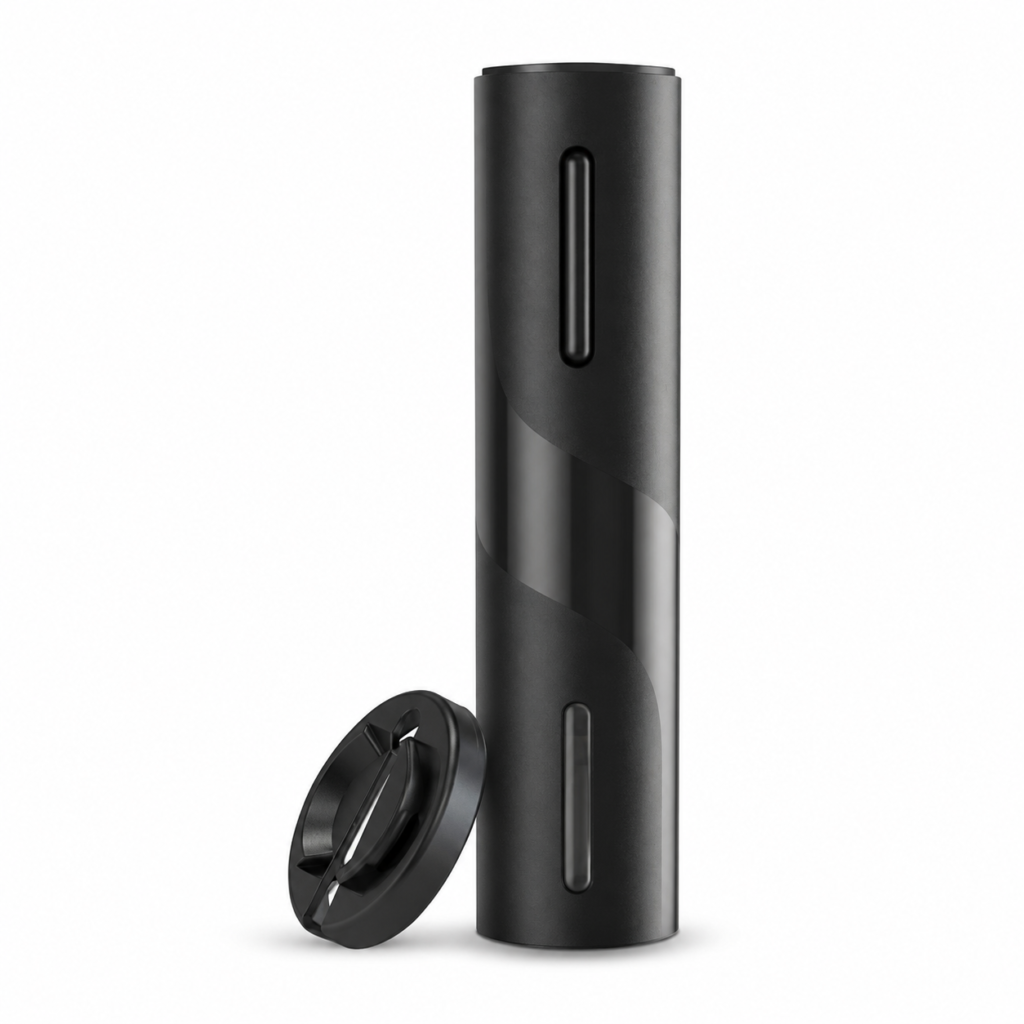 Sacacorchos eléctrico recargable negro para botellas de vino