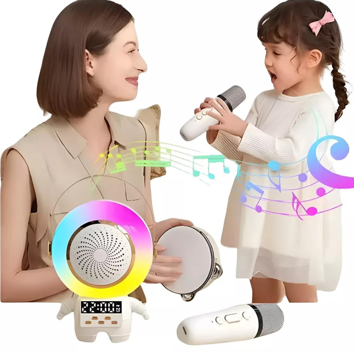 Altavoz Bluetooth con Diseño de Astronauta, Reloj y Micrófono - imagen 2