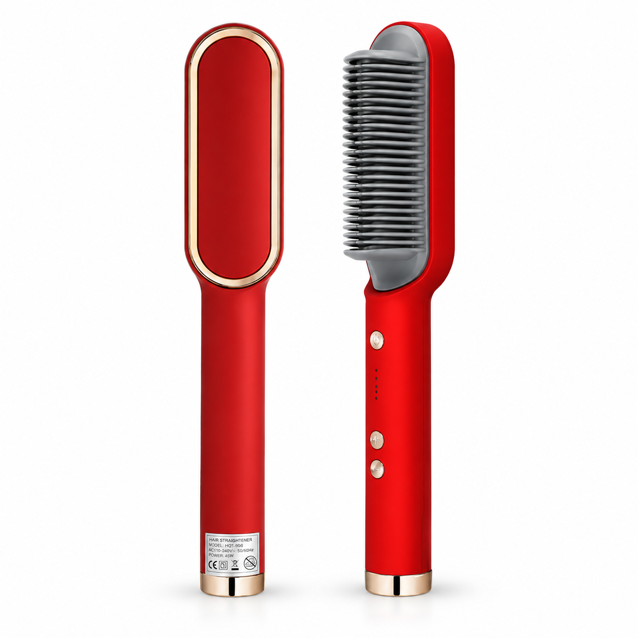 Peine eléctrico alisador de cabello color rojo
