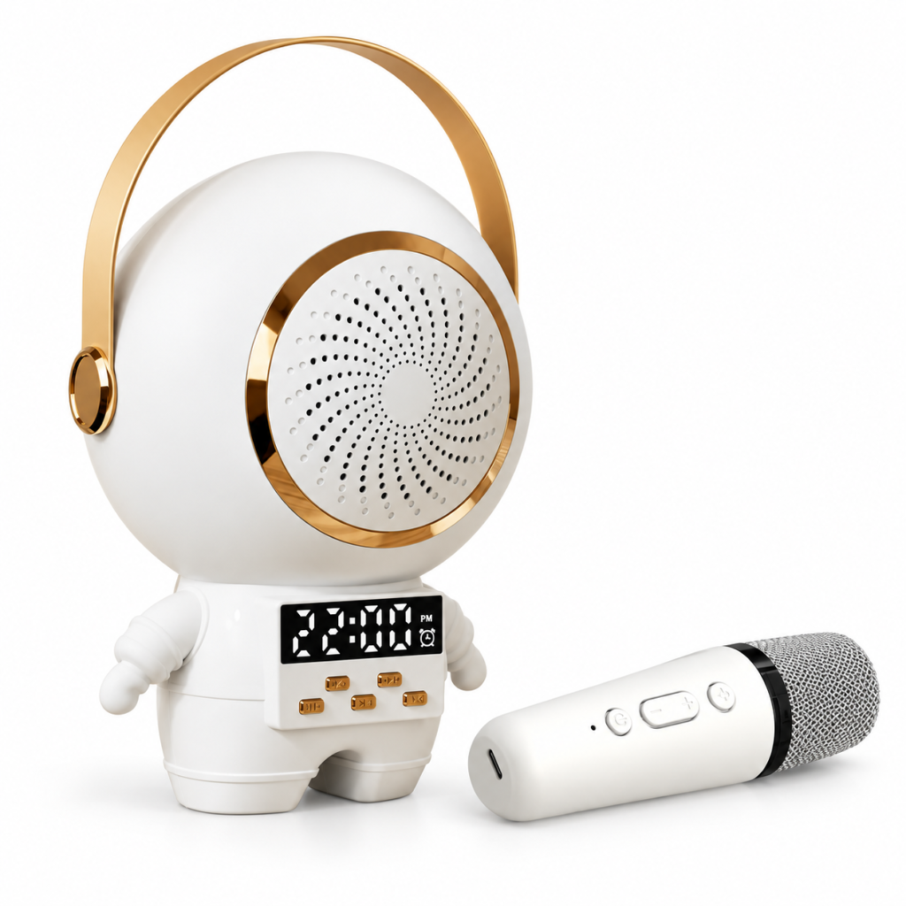 Altavoz Bluetooth con forma de astronauta y micrófono inalámbrico